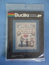 VINTAGE BUCILLA STAMPED CROSS-STITCH 9 IN. x 12 IN. SAMPLER KIT "FATHER'S LOVE"