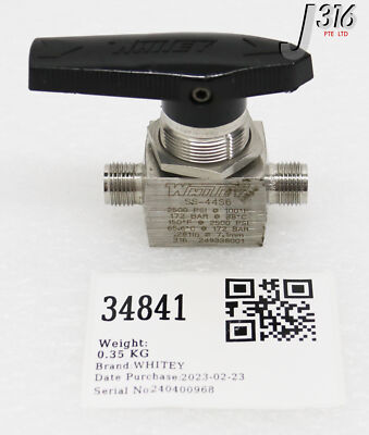A-3 34841 WHITEY 3/8 BALL VALVE TUBE FITTING SS-44S6 | eBay