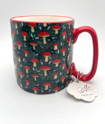 10 Strawberry Street Bella Toadstool Mushrooms Coffee Mug 16oz Ceramic New B76