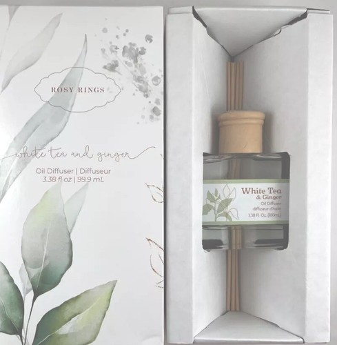 Rosy Rings White Tea and Ginger Reed Oil Diffuser 3.38 fl oz Glass