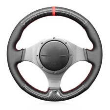 Carbon Fiber Leather Steering Wheel Cover For Mitsubishi Lancer Evolution 9 Evo9