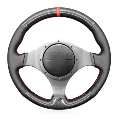 Carbon Fiber Leather Steering Wheel Cover for Mitsubishi Lancer Evolution 9 EVO9 - Imagen 1 de 4