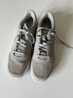 hellgrau/weiße PUMA Sneaker, Rauhleder, Gr. EUR 42,5 mit Soft Foam Innensohle