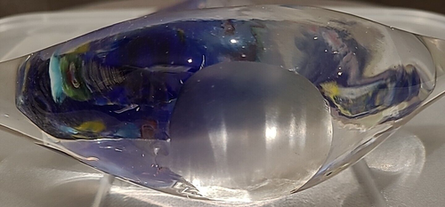 Italy Murano Blue and Clear Decorative Glass Milifiori Sailboat - Picture 13 of 13