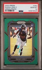 PSA 10 GEM MINT 2022 PANINI PRIZM GREEN ISAIAH LIKELY RC #363 BALTIMORE RAVENS