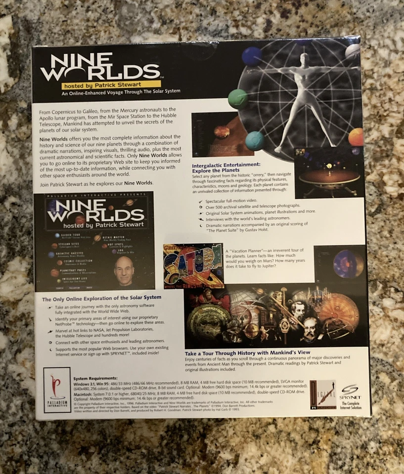 Nine Worlds, Hosted By Patrick Stewart. Online - Enhanced Voyage, 1996 BIG BOX - Image 2 of 4