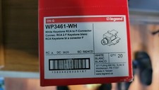 Legrand WP3461-WH White Keystone RCA to F-Connector QTY 20 - New