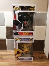 FIGURAS DE VINILO RAFIKI FUNKO POP DISNEY #496 SIMBA #551.