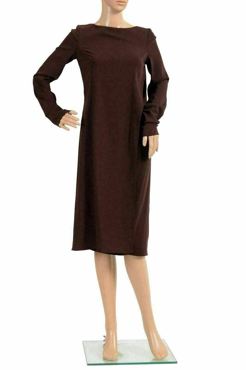Maison Margiela 1 Women's Brown Cut Out Long Sleeve Sheath Dress US M IT 42  | eBay