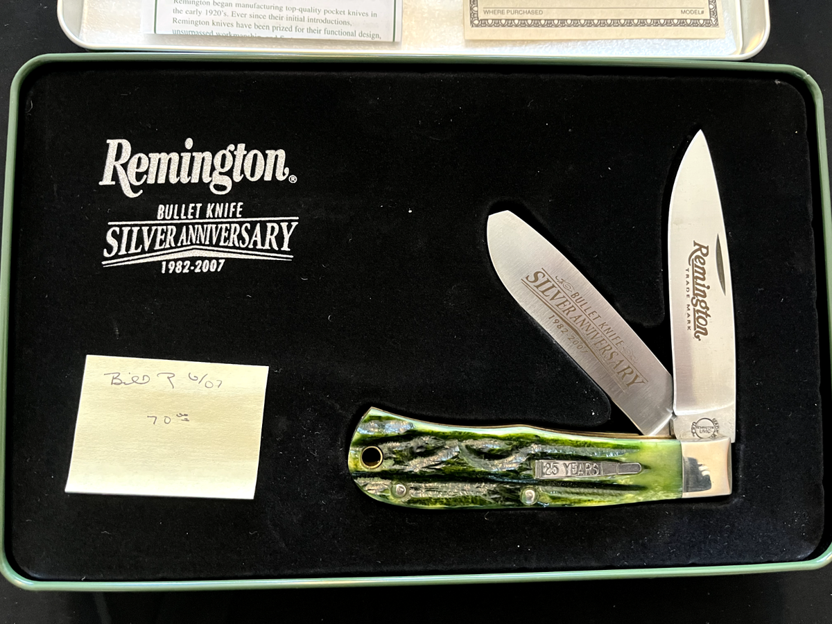 Remington Folding-Knife-USA-25 Year-Silver-Anniversary Remington Folding-Knife-USA-25 Year-Silver-Anniversary