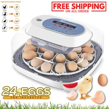 24 Eggs Incubators w/Automatic Egg Turning Temperature Control&Humidity Display✨