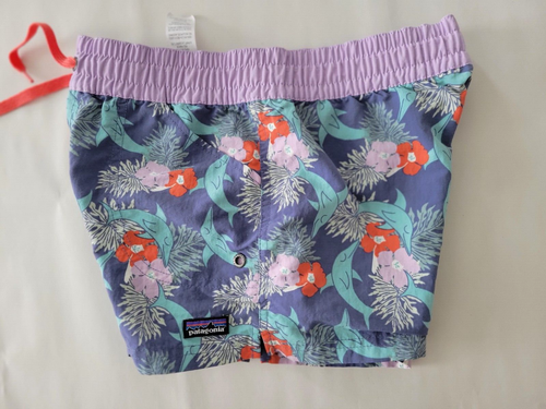 Patagonia Girls Shorts Dolphin Flower Pattern Size XL - Picture 8 of 9