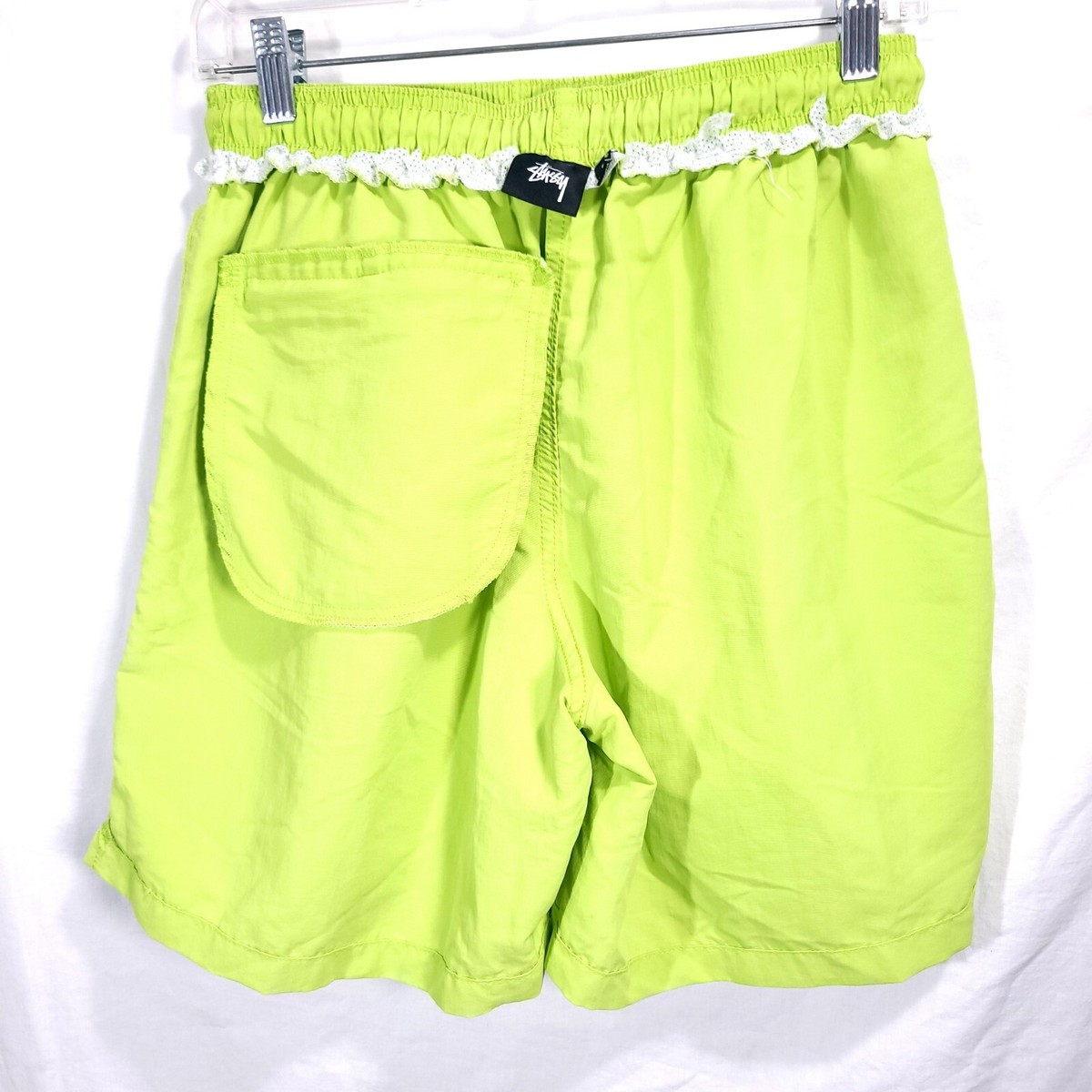 Men's Stussy Beach Shorts Lined 6” Neon Green,Size Small. | eBay