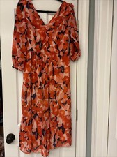 Sincerely Jules Dress M. Floral Chiffon Tiered Long Sleeve Dress. Work Cocktail