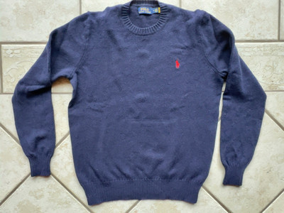 Polo Ralph Lauren Rundhals Pullover aus Wolle und Alpaka Blau Gr. M -  QR-Code