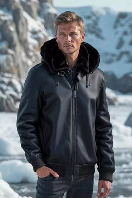 NEW Men's Giuliano Hooded Sheepskin Leather Jacket NWT