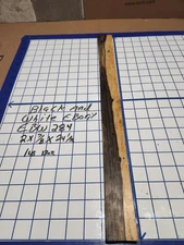 Black and White Ebony  Wood turning  blank  2  "x   7/8"x   24 1/2  " EBW284