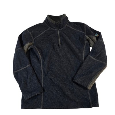 Kuhl Kids Kashmira Quarter Zip Fleece Pullover Gray Black Medium 10-12 3507