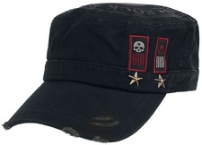 Rock Rebel by EMP Herren Schwarze Army-Cap mit Print, Aufnähern und Nieten one
