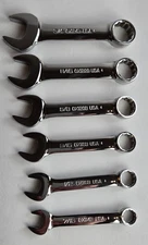 Snap-On Tools Midget Combination Wrench Set 7/16"-3/4"  12 Point SAE 6-Piece