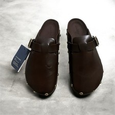 Universal Thread Brown Faux Leather Clog Buckle Comfort Women's Shoes 8
