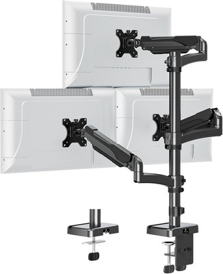 Triple Monitor Mount for 32'' Screens, VESA 75/100mm, Tilt & Swivel Design