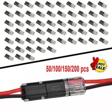 200pcs Quick Clip Fasteners Plug-in Cable Connectors with Locking Double-WireDIY