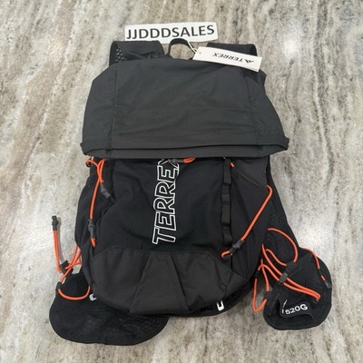 Adidas Terrex Backpack Black Orange Bag Pack Hiking 15.6L Camping