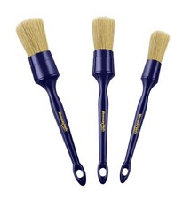 Car Detailing Brush Set, 3 Pack Ultra Soft Boars Hair Detailing Brushes for