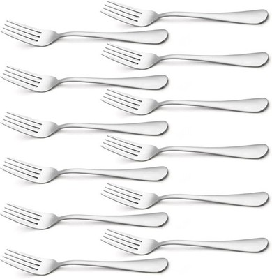 Heavy Duty Dinner Forks 18/10 Stainless Steel Salad Table Fork Set of 12 Flatwar