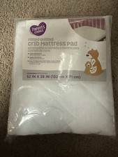Parent's Choice Waterproof Quilted Crib Mattress Pad White 52x28