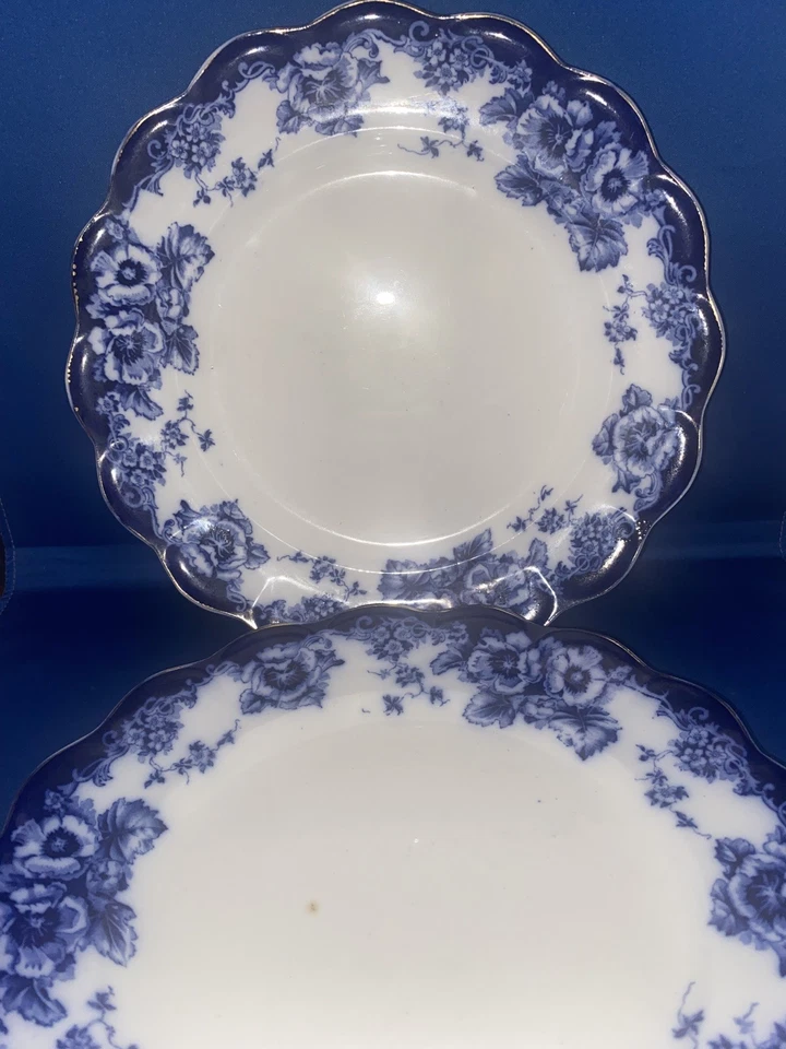 2x BLUE & WHITE ROYAL DOULTON SUTHERLAND SALAD PLATE 24.5cm Wide - Image 3 of 4