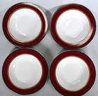 Set of (4) Vintage Fifth Ave Ruby Wide Rim Soup Bowl PTS International Interiors