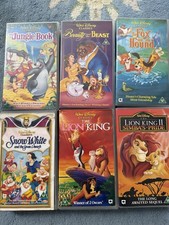 Disney VHS Video Tapes Bundle X6 Inc Fox & Hound, Lion King 1&2, Jungle Book Etc