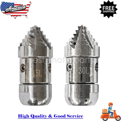 #ad High Pressure Jetter Drain Nozzle Hose Sewer 3 Side 4 Rear Rotating Jet 15L 30L $55.34