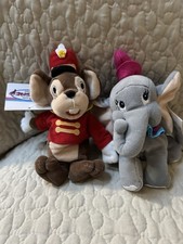 Disney Store Mini Bean Bag Plush Lot Timothy Mouse  Dumbo w/ Tags Vintage 2pc