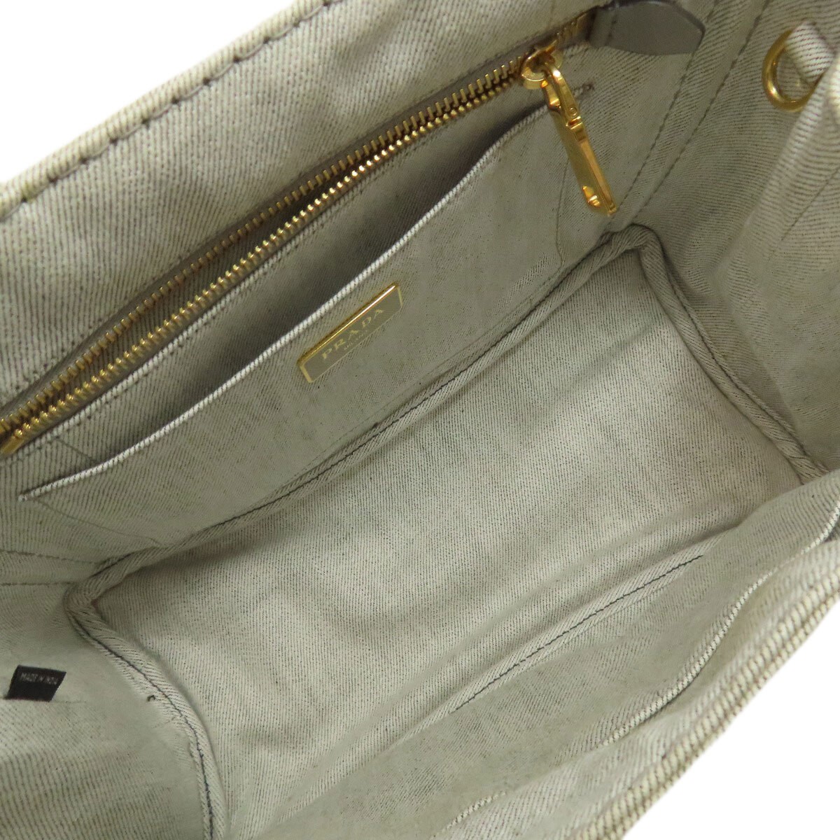 PRADA Canapa Mini 2WAY Handbag Denim Women s Used from japan thumbnail 5