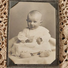 Antique Cabinet Card 1900s Baby Portrait Hauck Skoglund Nebraska Victorian Era