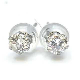 Jewelry Pierced Earring Natural Diamond 0.3ct Platinum 5524946