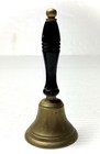 New ListingAntique Brass Hand Bell Dinner School Wood Handle 1900s