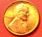 1955-S Lincoln Wheat Cent Penny GEM RD BU From an Original Bank Roll