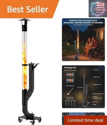 Pellet Patio Heater, Outdoor Pellet Heater, Portable Wood Pellet Fire Pit wit...