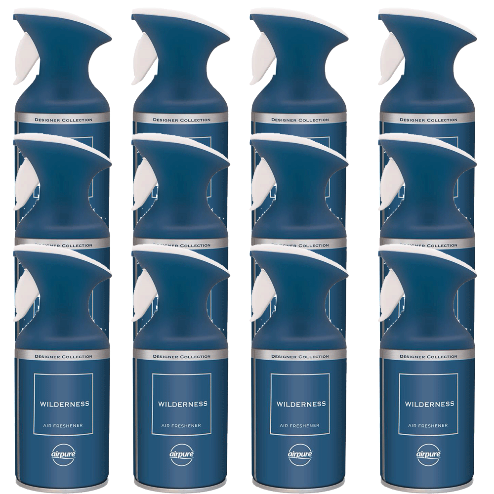 12x AIRPURE WILDERNESS DESIGNER COLLECTION FRAGRANCE TRIGGER AIR FRESHENER 250ml