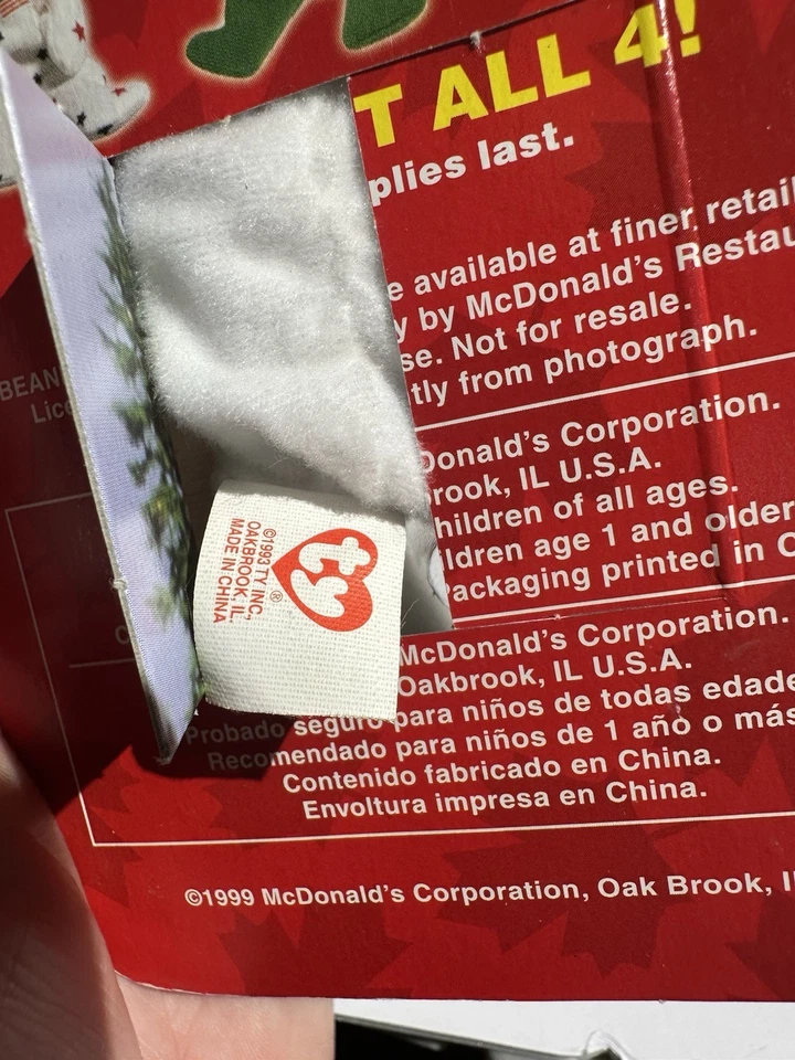 Rare Ty Maple Bear 1993 Oakbrook Tush Tag Error MWMT McDonalds VTG Sealed Canada - Image 3 of 4