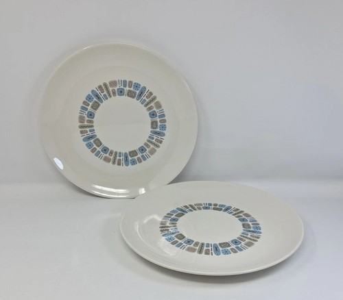 MCM Canonsburg Temporama Dinner Plate Lot 2 Atomic Starburst Retro USA 10"x1"