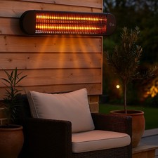 PATIO HEATER Lamp Halogen 1.5KW Kindra Wall Mounted Oscillating Decking Radiator