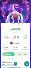 Shiny Dynamax Lugia size XXL - PTCs 0r TRADE - Read Description