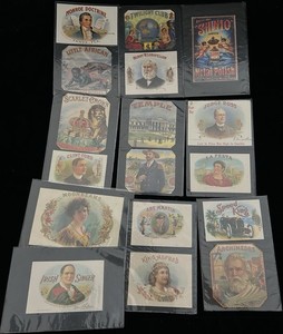 10 Cigar Label Copies Mounted On Pages