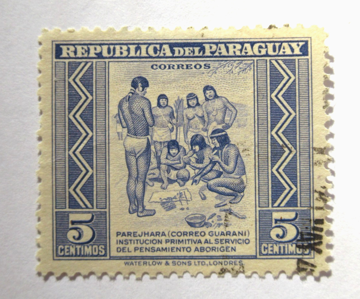 Paraguay Stamps Scott 437 Postal Service among Indians 5 Centimos 1946 Used