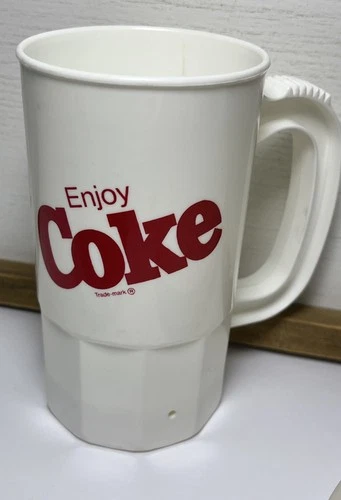 Vintage 80’s Coca Cola Enjoy Coke Super Mug USA Enjoy Plastic Cup Mug